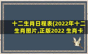 十二生肖日程表(2022年十二生肖图片,正版2022 生肖卡对照表)